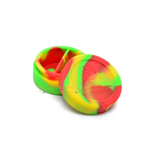 Potinho de Silicone Squadafum Grande C/Divisória - Vermelho/Amarelo/Verde
