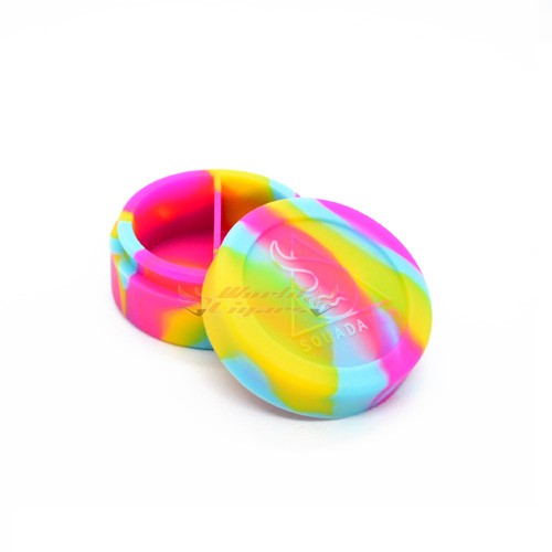 Potinho de Silicone Squadafum Grande C/Divisória - Amarelo/Azul/Pink
