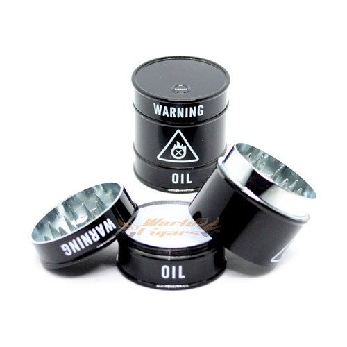 Triturador De Fumo Em Metal Oil Barrel - Preto