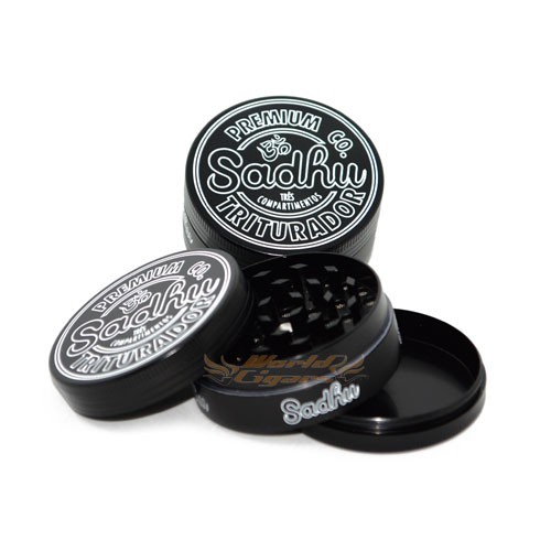 Triturador de Fumo Metal Sadhu - Preto