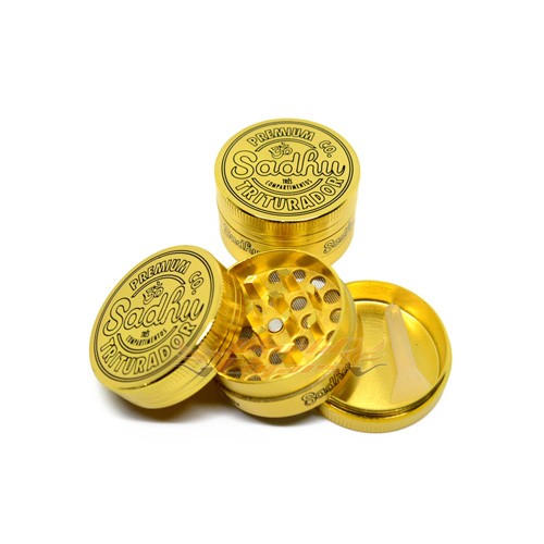 Triturador de Fumo Metal Pequeno Sadhu - Dourado