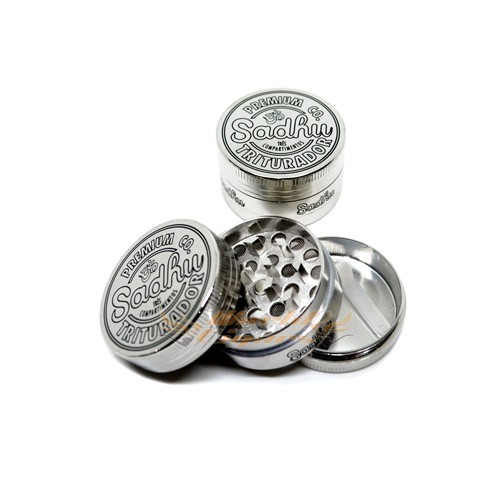 Triturador de Fumo Metal Pequeno Sadhu - Prata