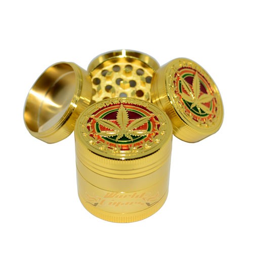 Triturador de Fumo Metal Pequeno Weed Gold ST0030