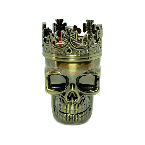 Triturador De Fumo Em Metal King Skull - Escuro