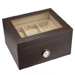 Caixa para 75 a 100 charutos - c/vidro - Style Tabaco