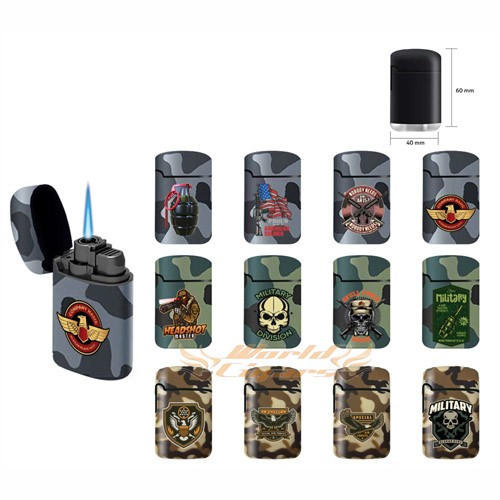 Isqueiro Ma�arico 1 Chama Zengaz ZL-3A Camuflado Army - Escolha a Cor