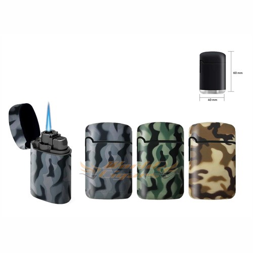 Isqueiro Ma�arico 1 Chama Zengaz ZL-3A Camuflado - Escolha a Cor