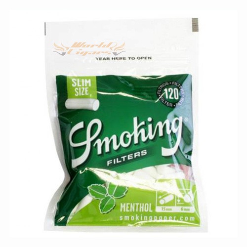 Filtro P/Cigarro Smoking Slim Menthol C/120 Un.