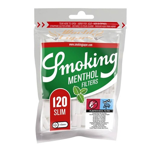 Filtro P/Cigarro Smoking Slim Menthol C/120 Un.