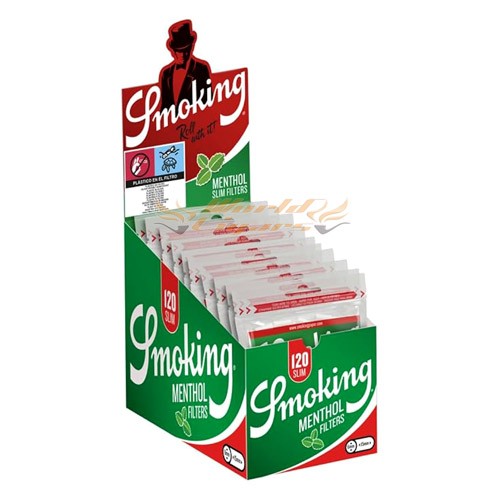 Filtro P/Cigarro Smoking Slim Menthol Caixa C/10