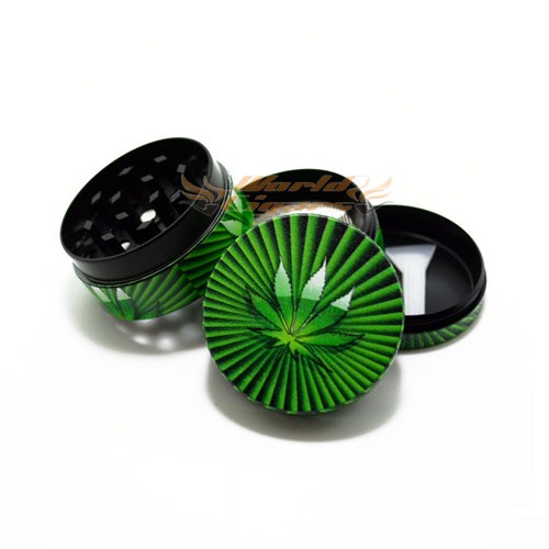 Triturador de Fumo em Metal Pequeno - Weed  Green